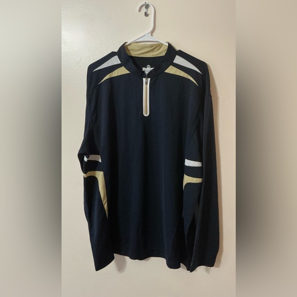 Holloway Other - Holloway Men's DRI-Excel Pullover Shirt Navy Beige/White Color Blocks XL New